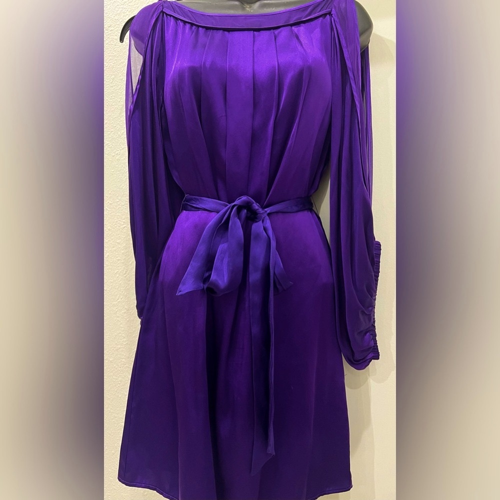 Nu Collective Purple Belted Dress Size Medium
